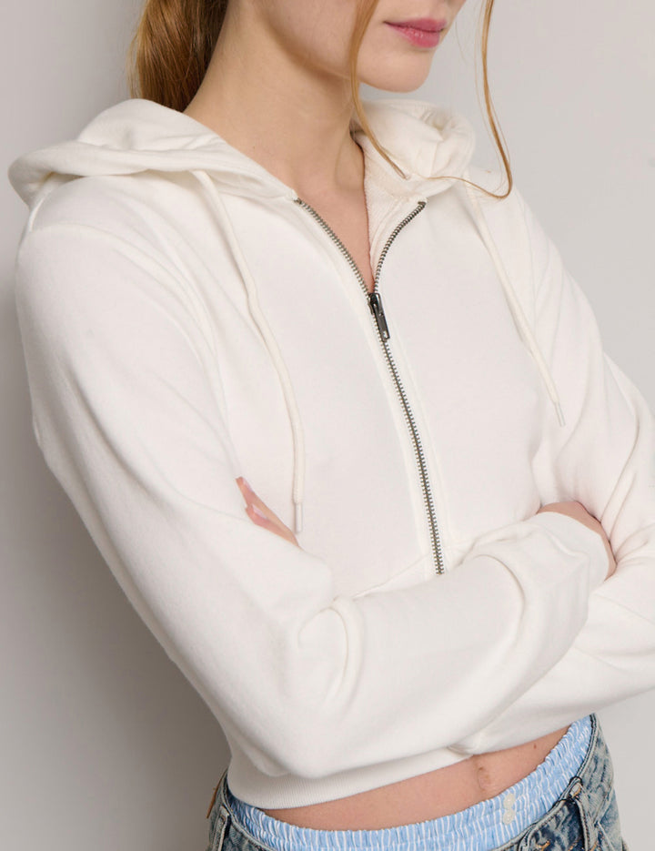 Felpa crop effetto corsetto