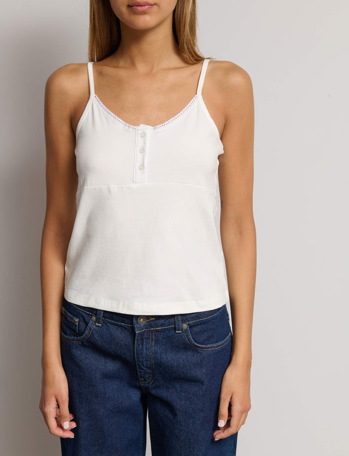 Canotta con pizzo e bottoni