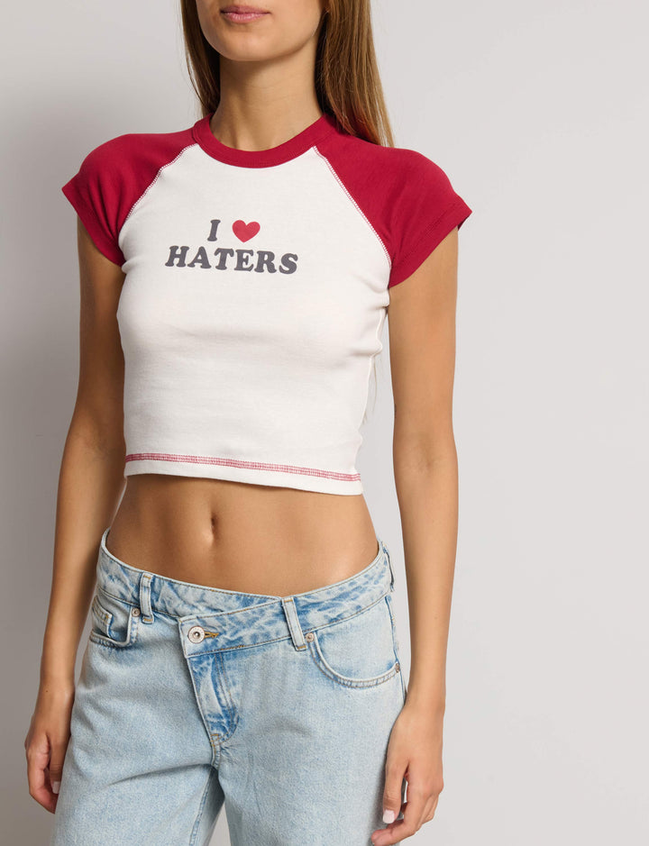 Tshirt manica bicolor stampata