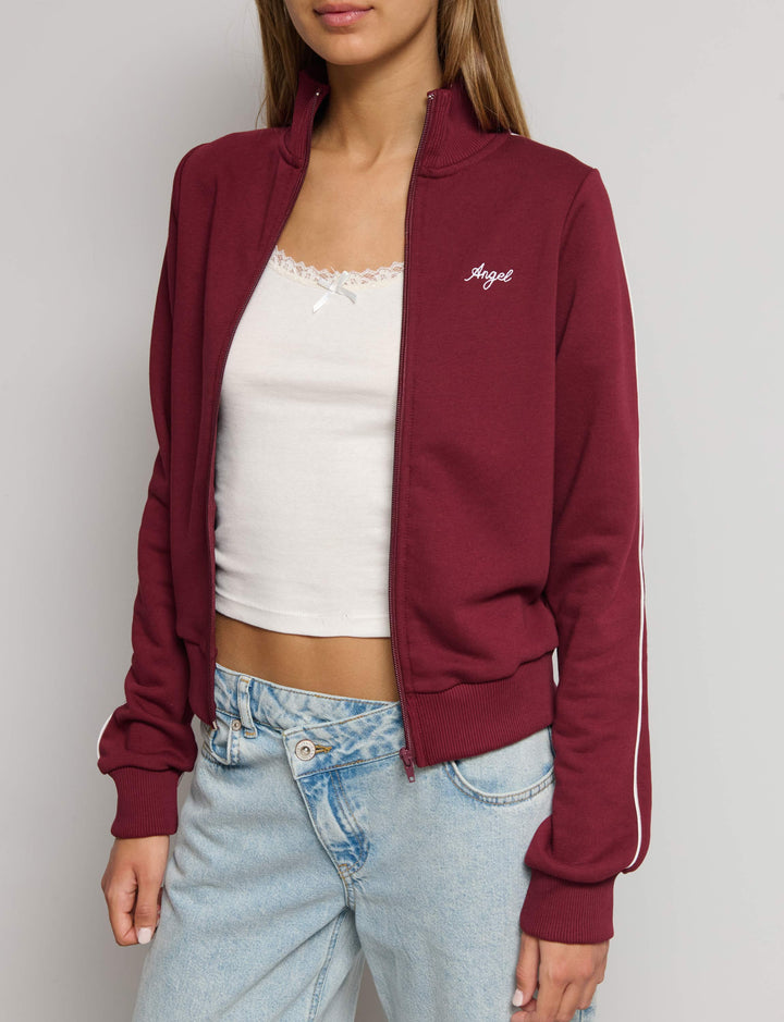 Felpa collo alto con ricamo