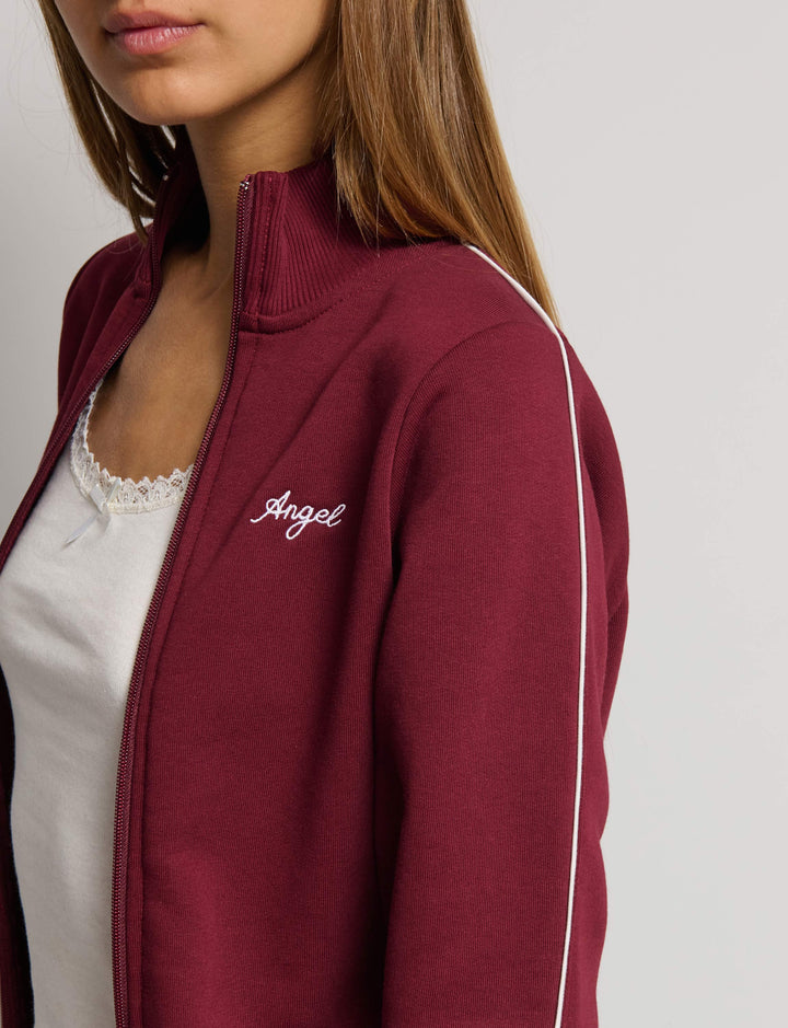 Felpa collo alto con ricamo