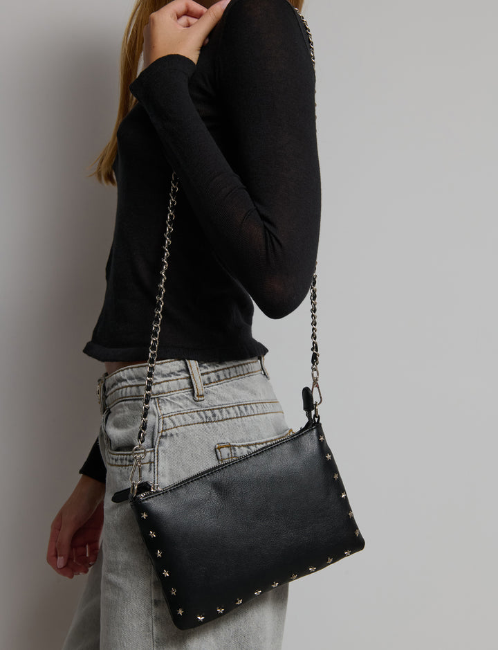 Borsa in similpelle con borchie stella