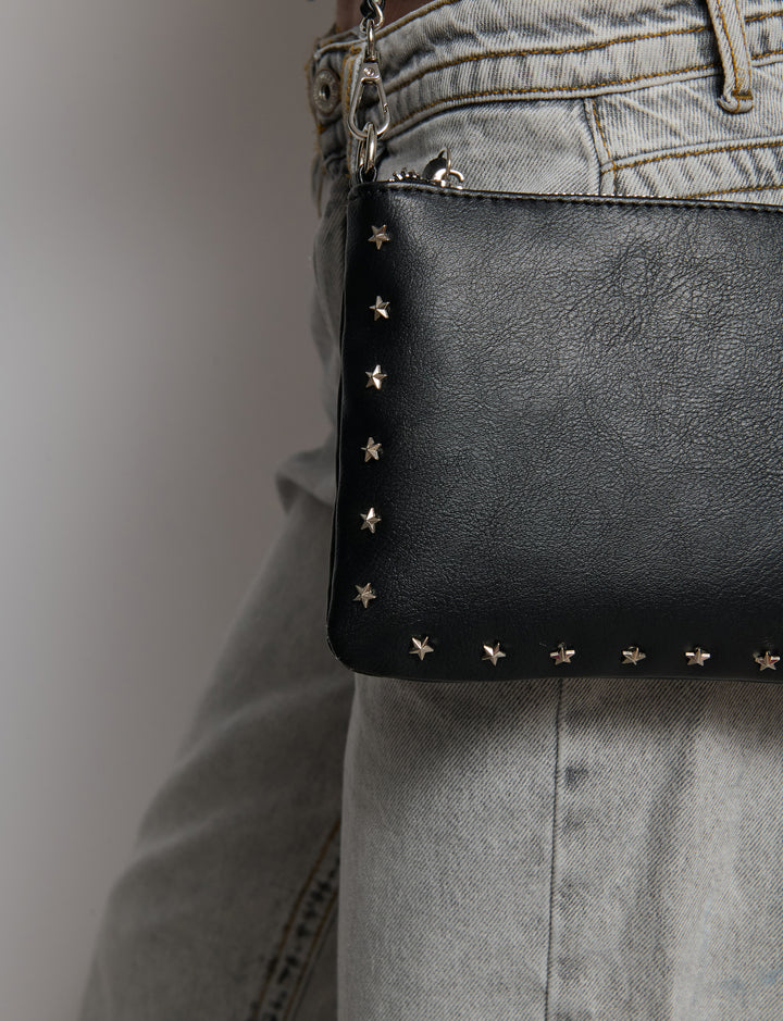 Borsa in similpelle con borchie stella