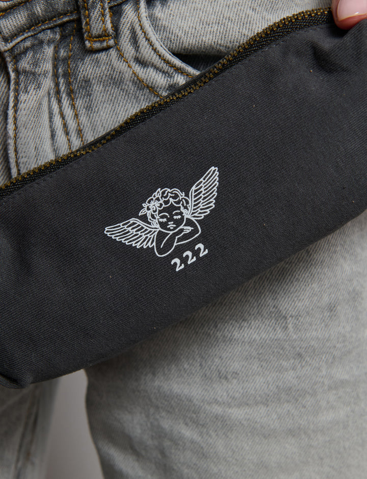 Astuccio in felpa con stampa angelo