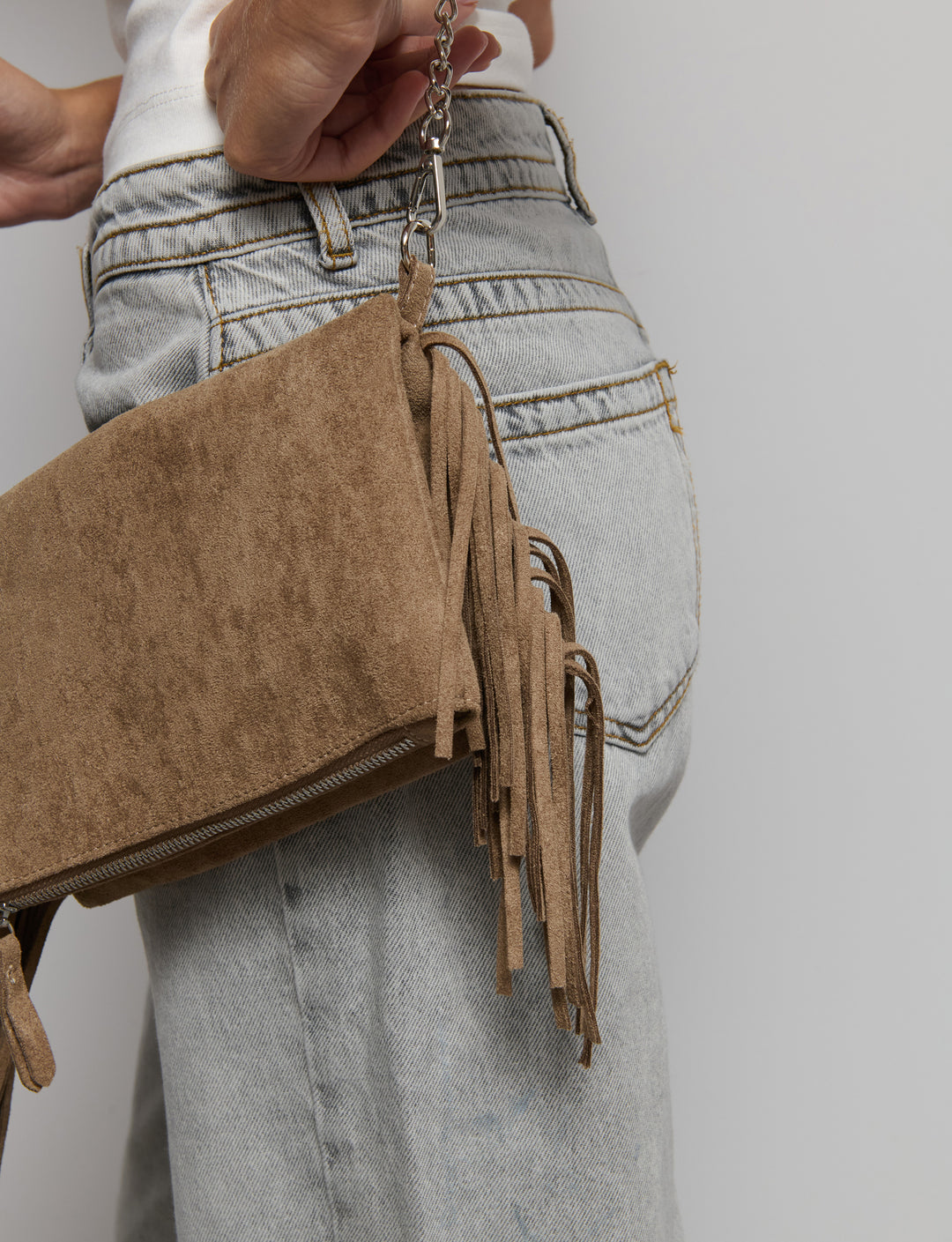 Borsa con frange e tracolla