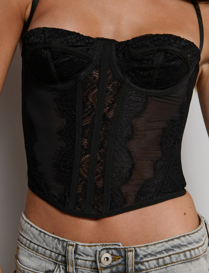 Bustino steccato in pizzo