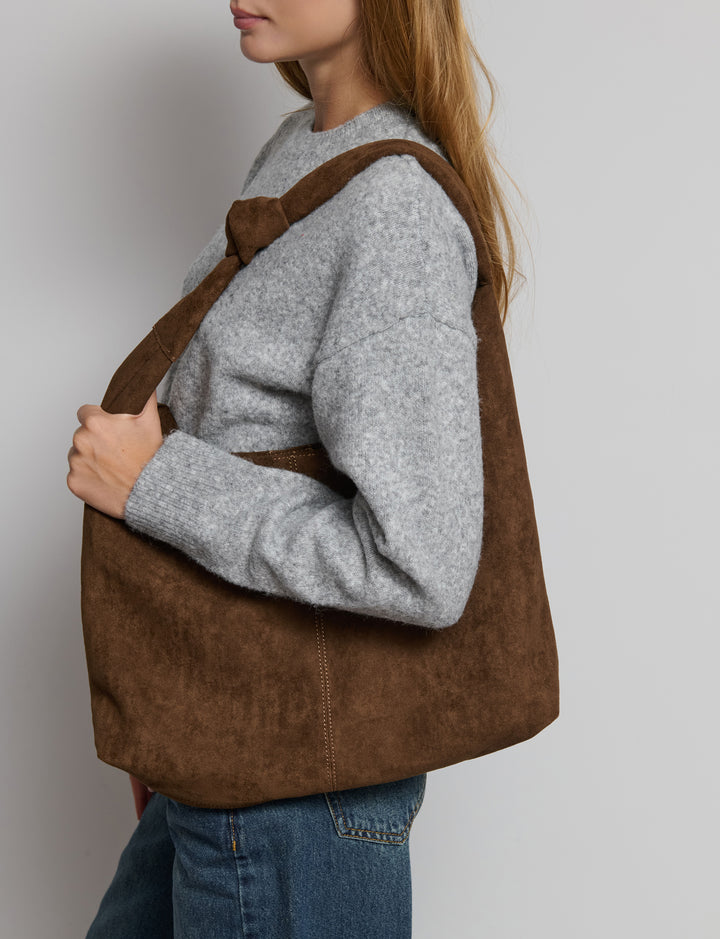 Tote bag in suede