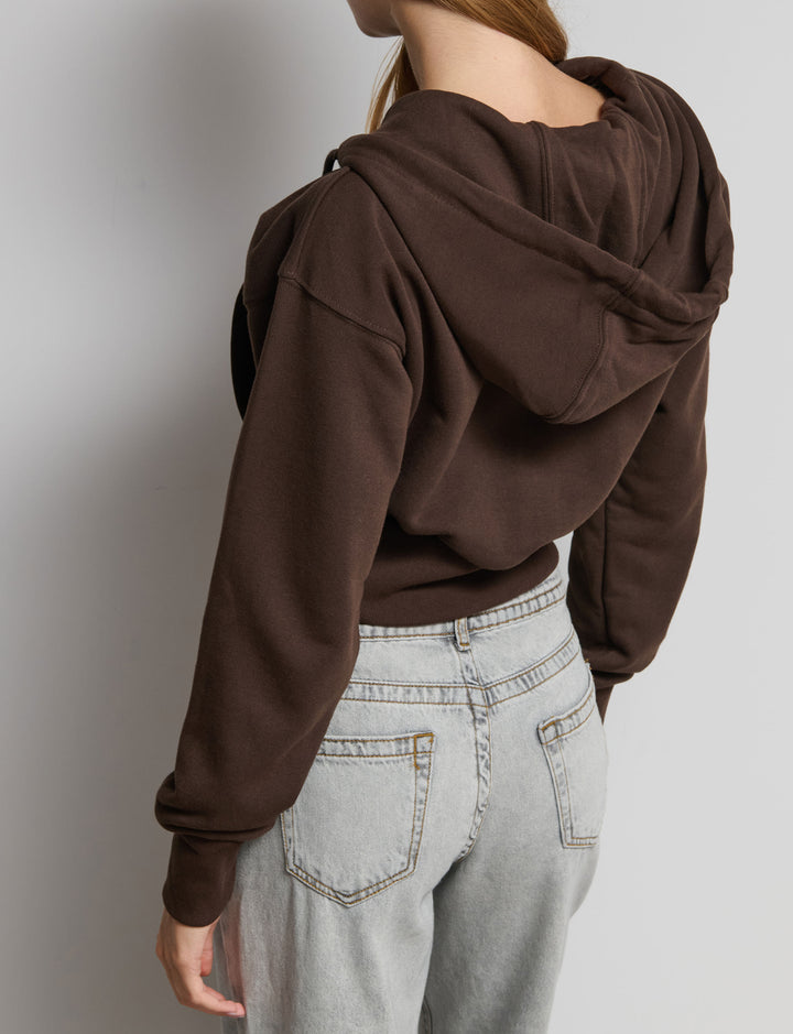 Felpa con cappuccio crop