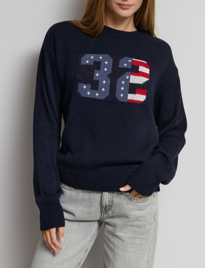 Maglione intarsio numero bandiera