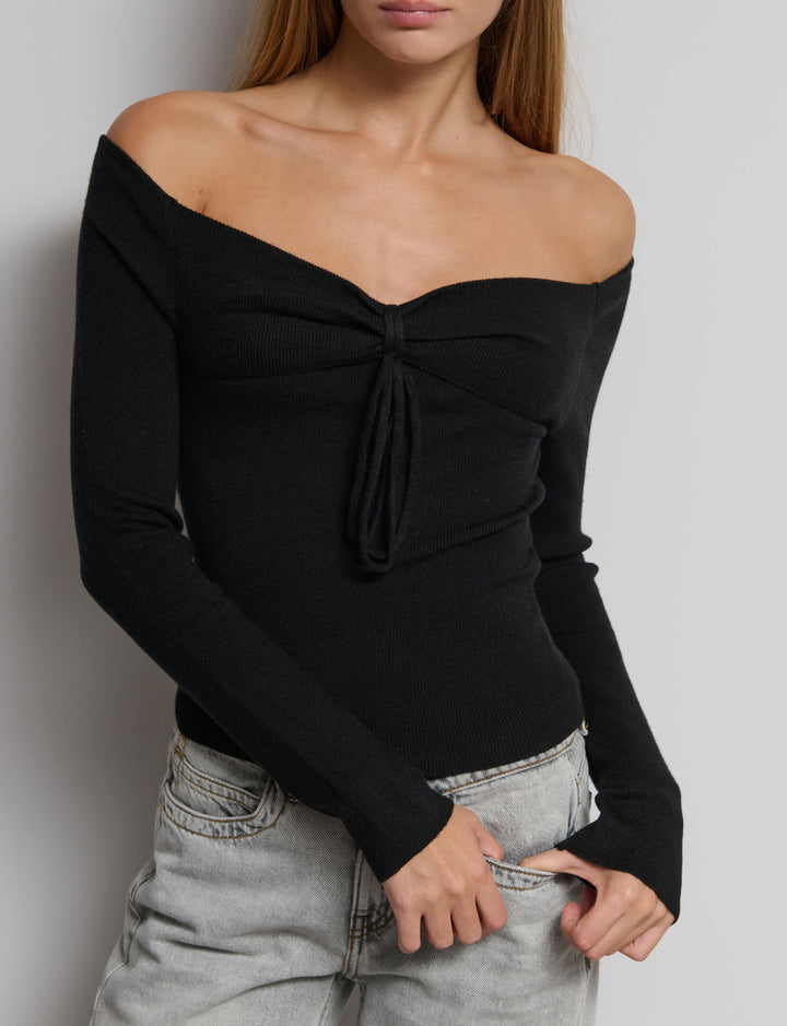 Maglia manica lunga con fiocco