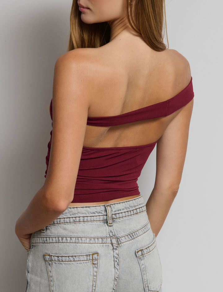 Top scollo cappuccio