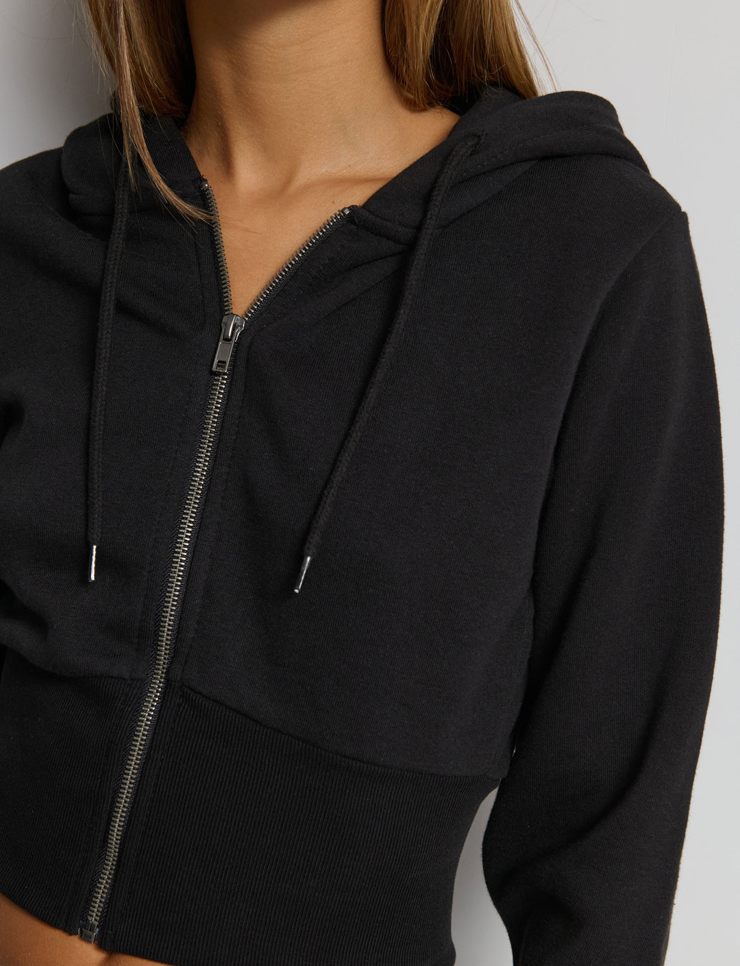 Felpa crop effetto corsetto