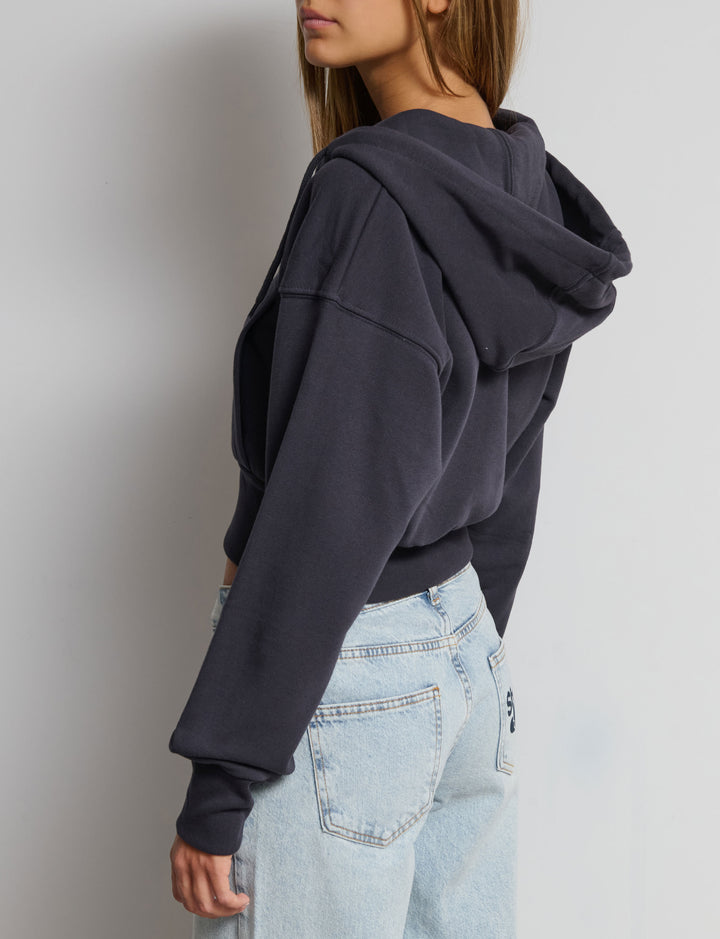 Felpa con cappuccio crop