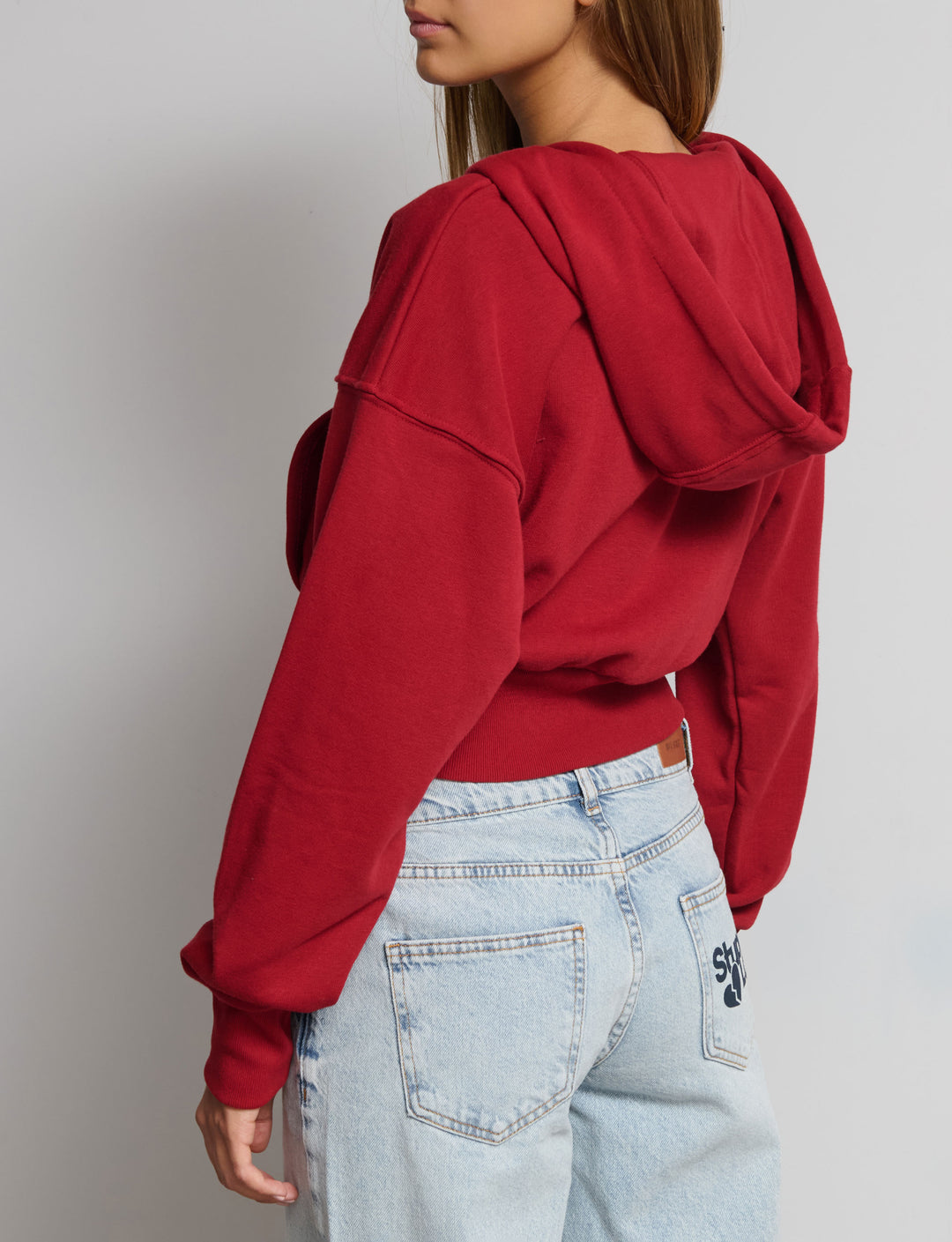 Felpa con cappuccio crop