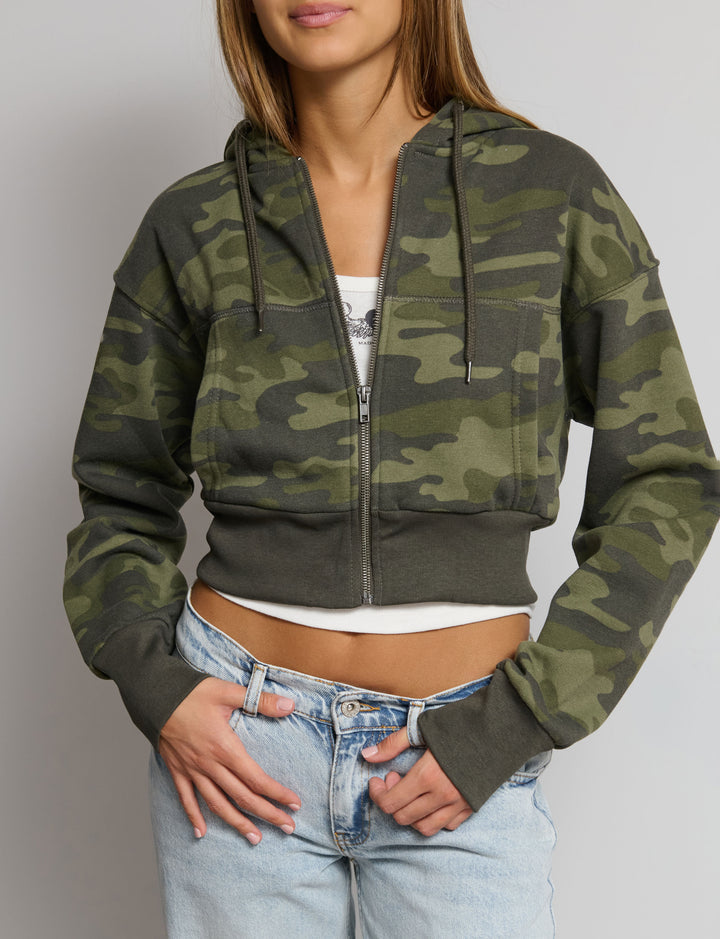 Felpa con cappuccio crop