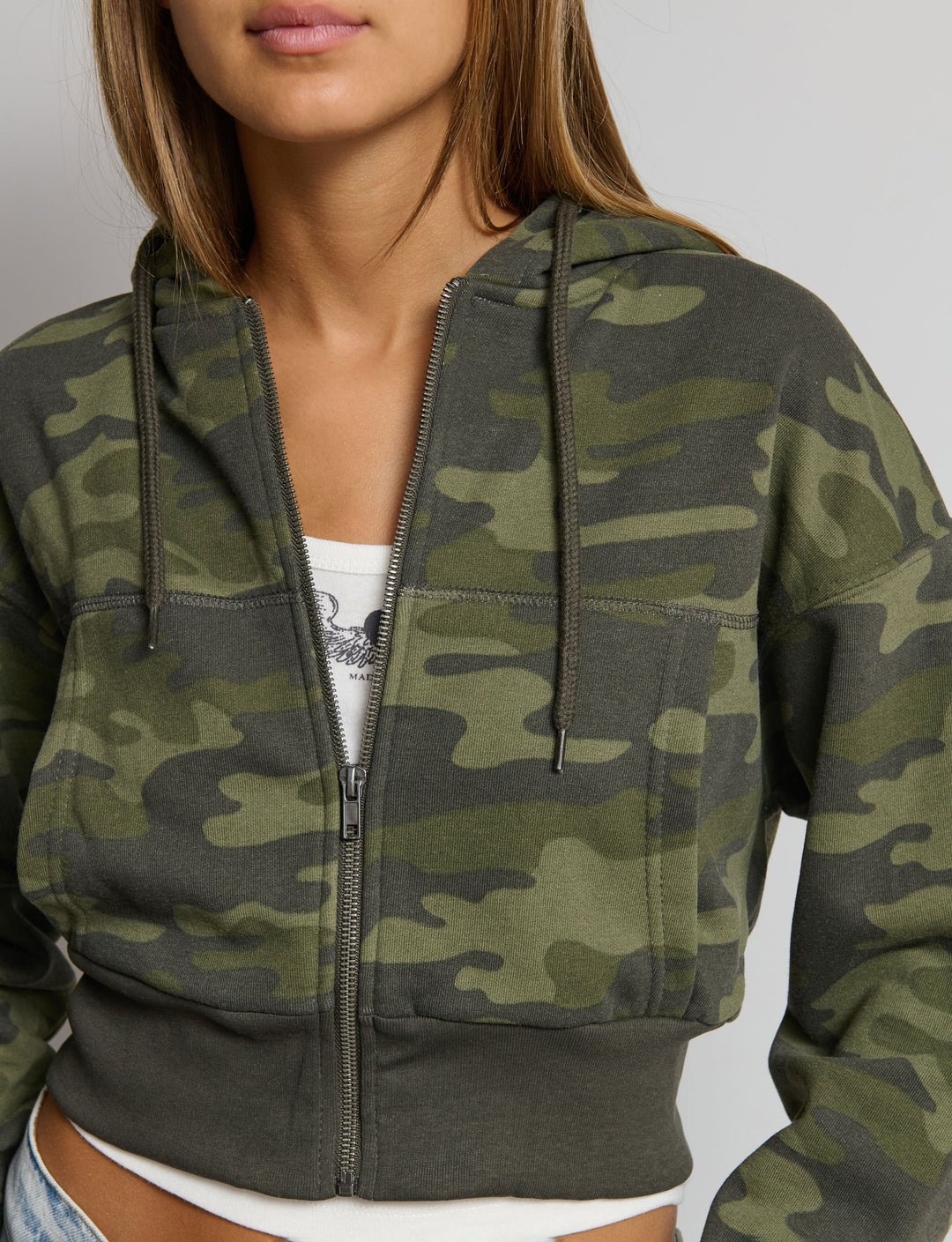 Felpa con cappuccio crop