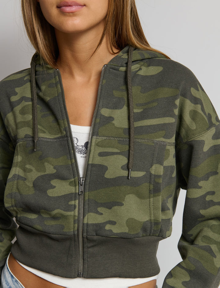 Felpa con cappuccio crop