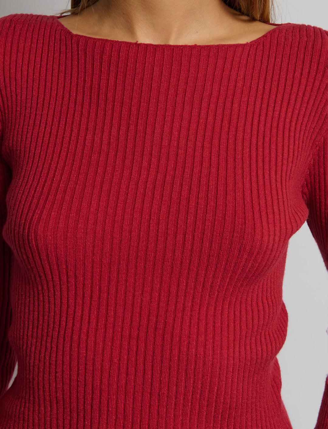 Maglia manica lunga a costine