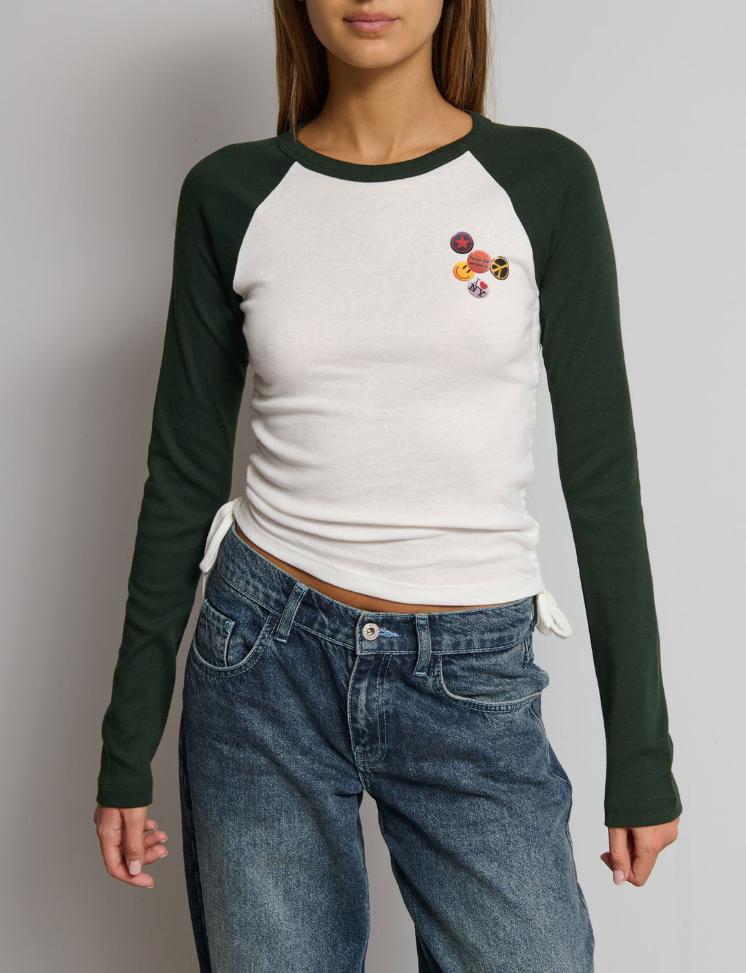 T-shirt raglan stampata