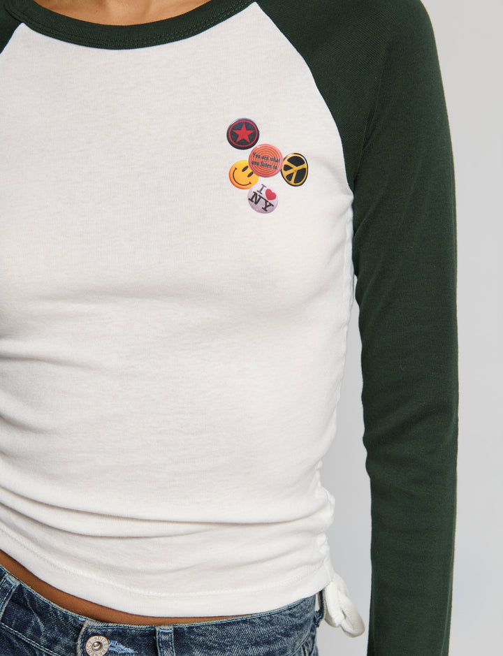 T-shirt raglan stampata