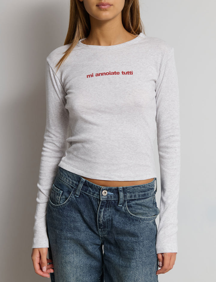 T-shirt manica lunga stampata