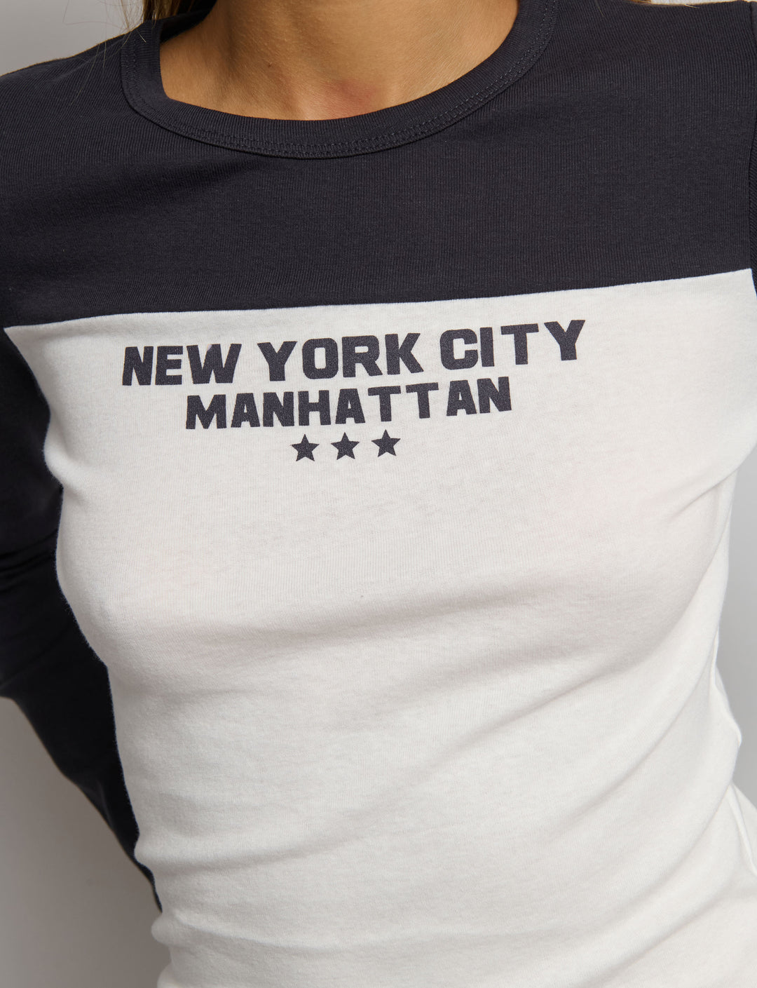 T-shirt bicolore stampata