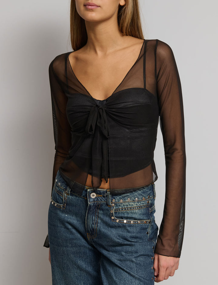 Top coprispalle in rete