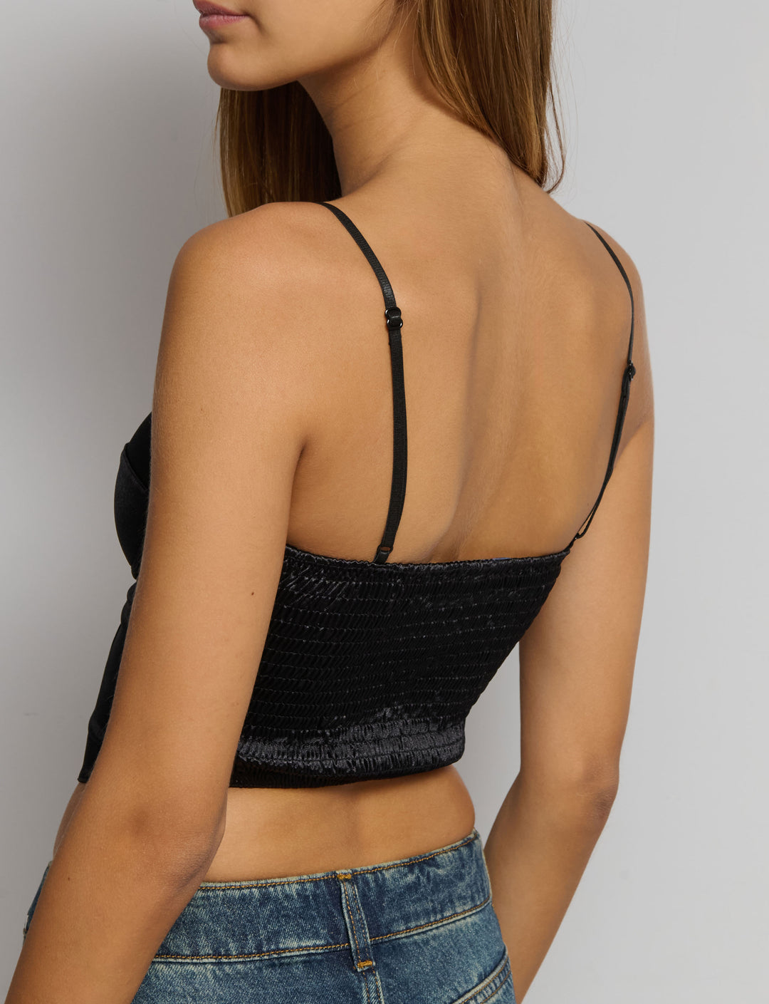 Top Bustino elastico effetto raso