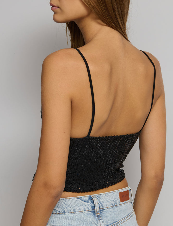 Top bralette in paillettes