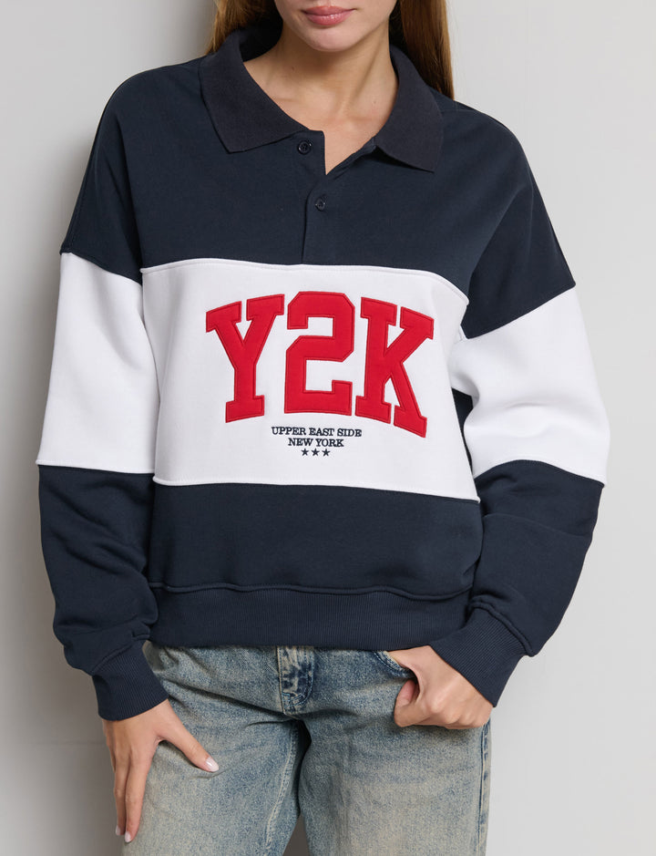 Felpa polo con ricamo