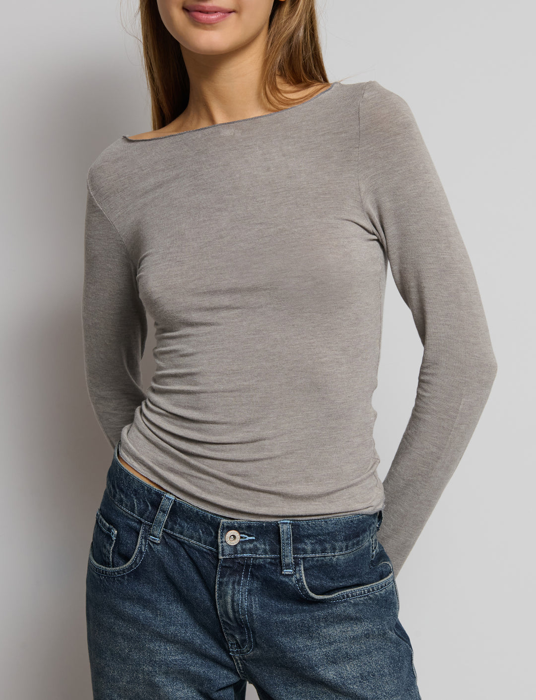 Maglietta aderente manica lunga