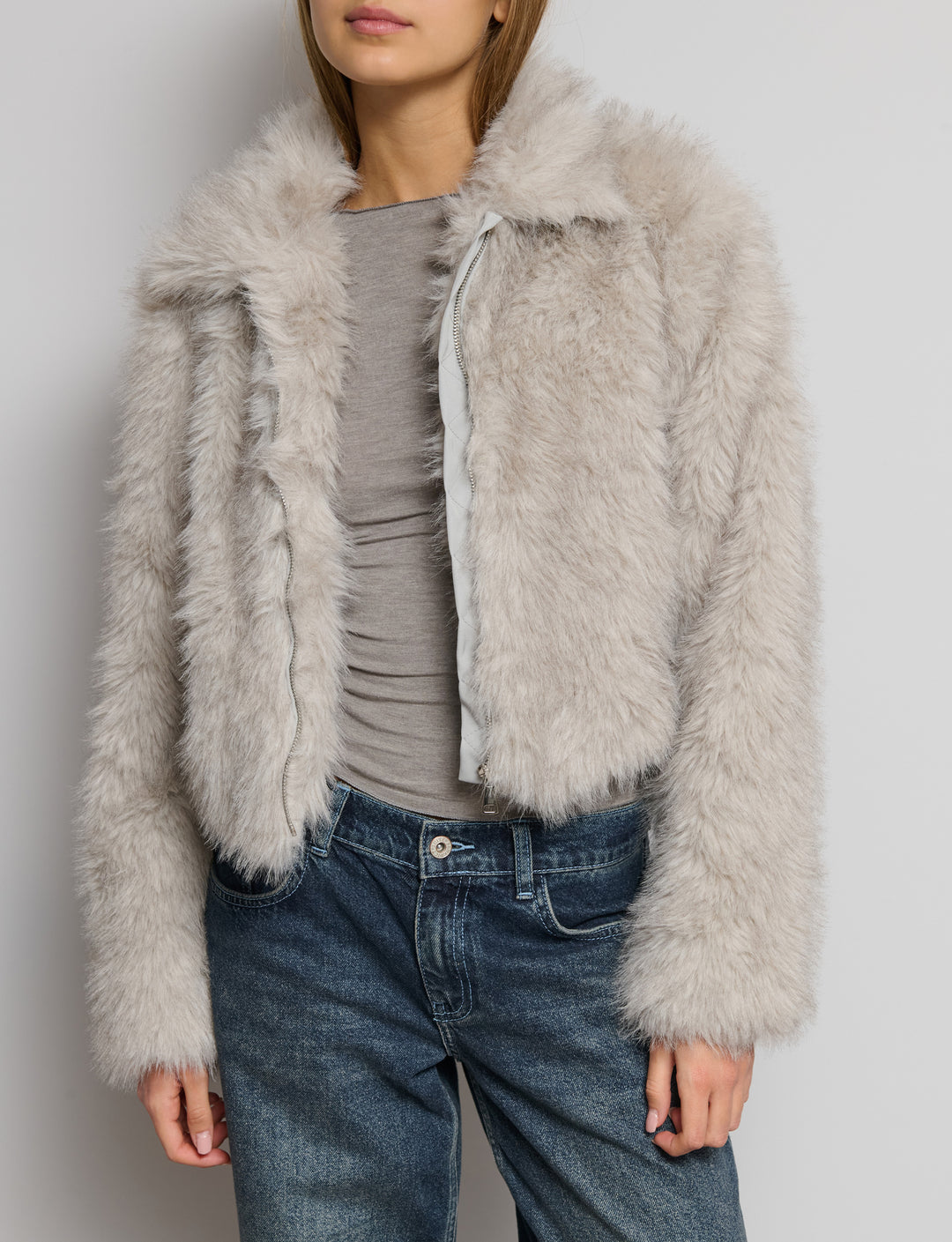 Giacca effetto pelliccia