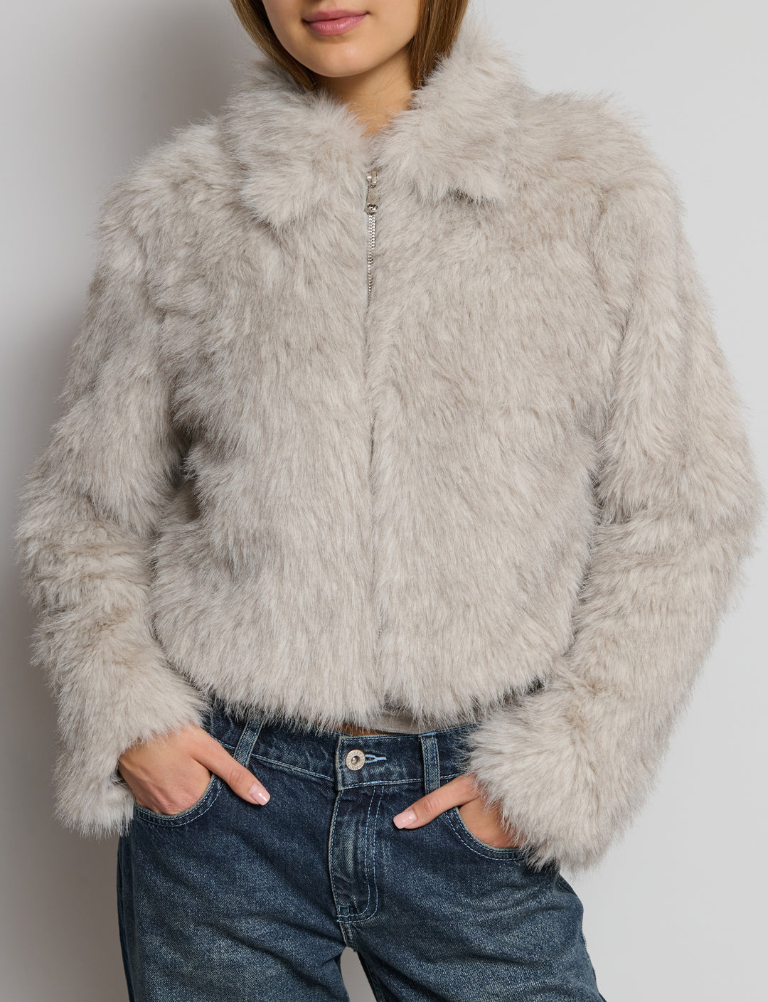 Giacca effetto pelliccia