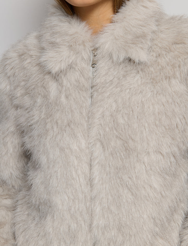 Giacca effetto pelliccia