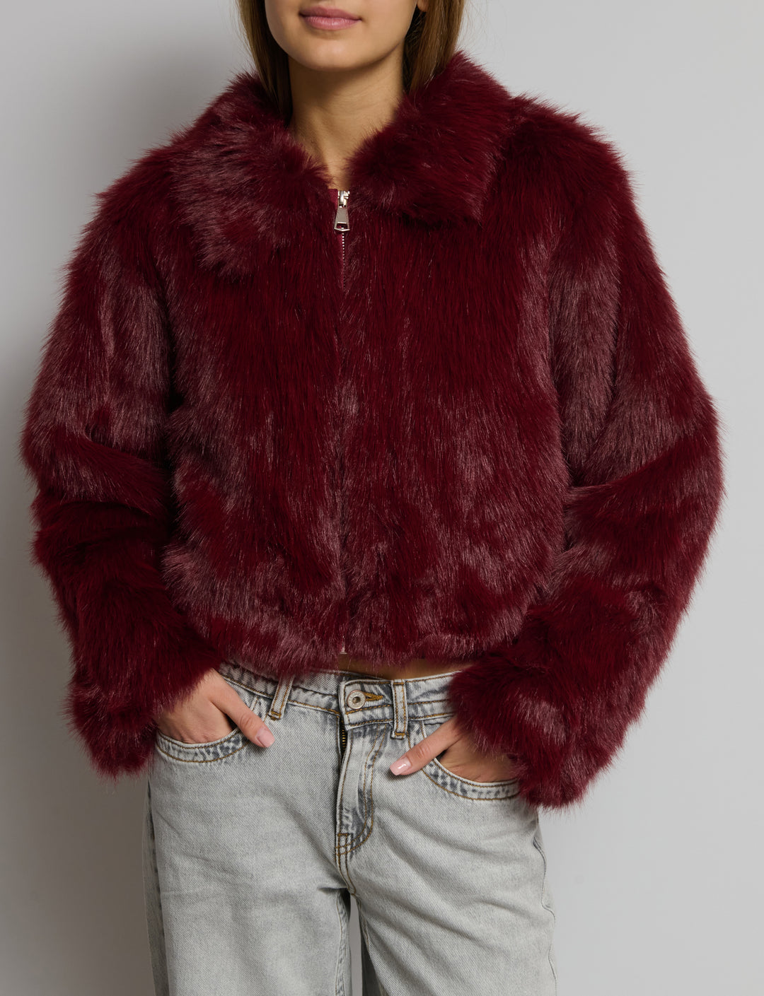 Giacca effetto pelliccia