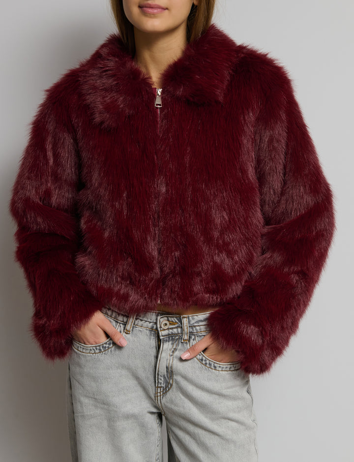 Giacca effetto pelliccia