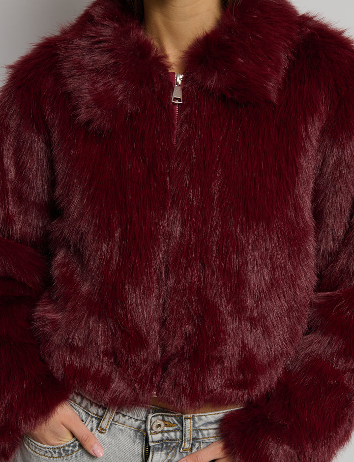 Giacca effetto pelliccia