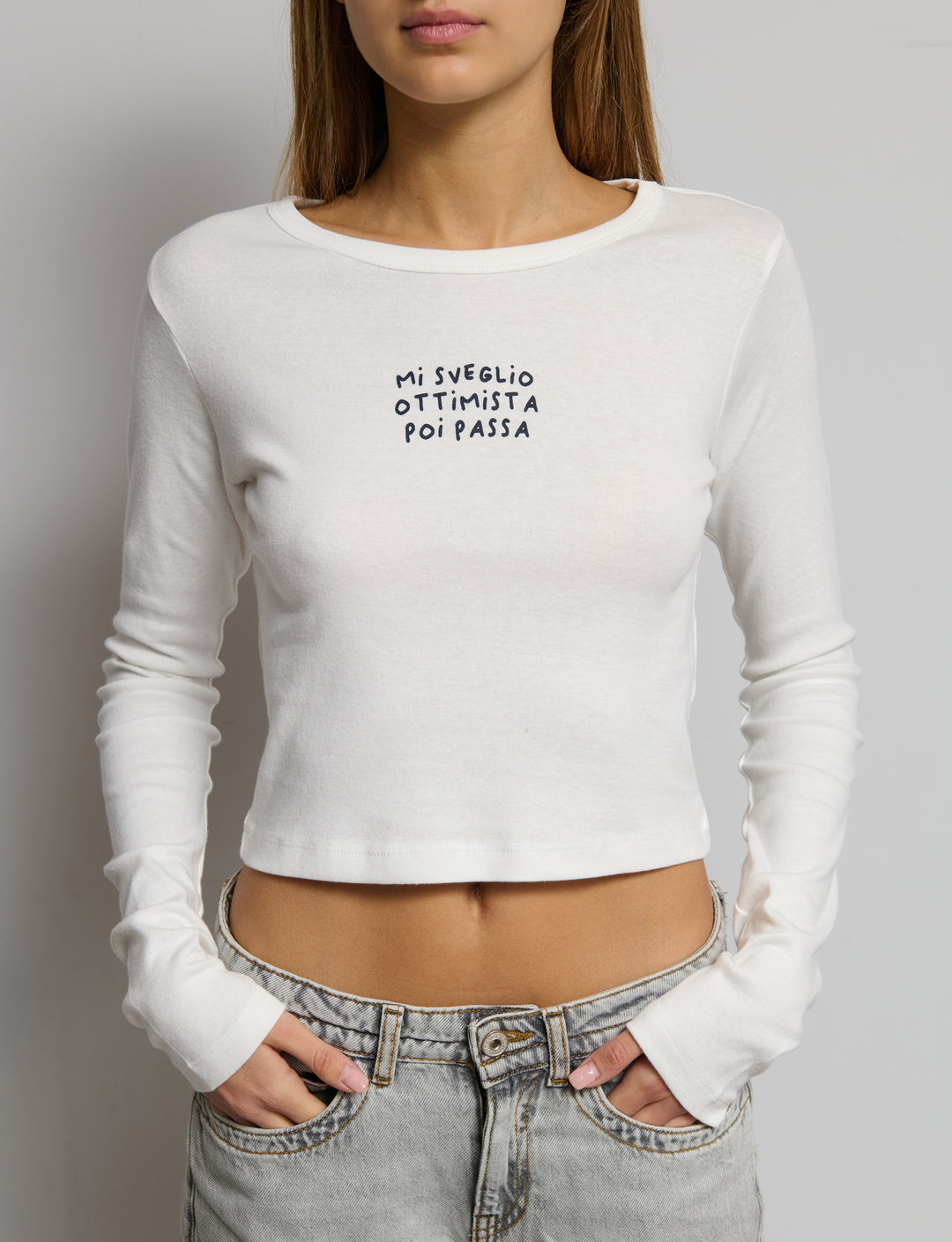 T-shirt manica lunga stampata