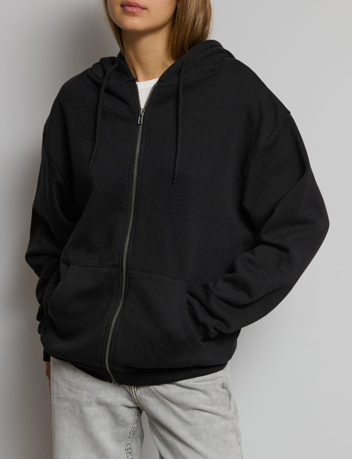 Felpa stampata oversize con zip