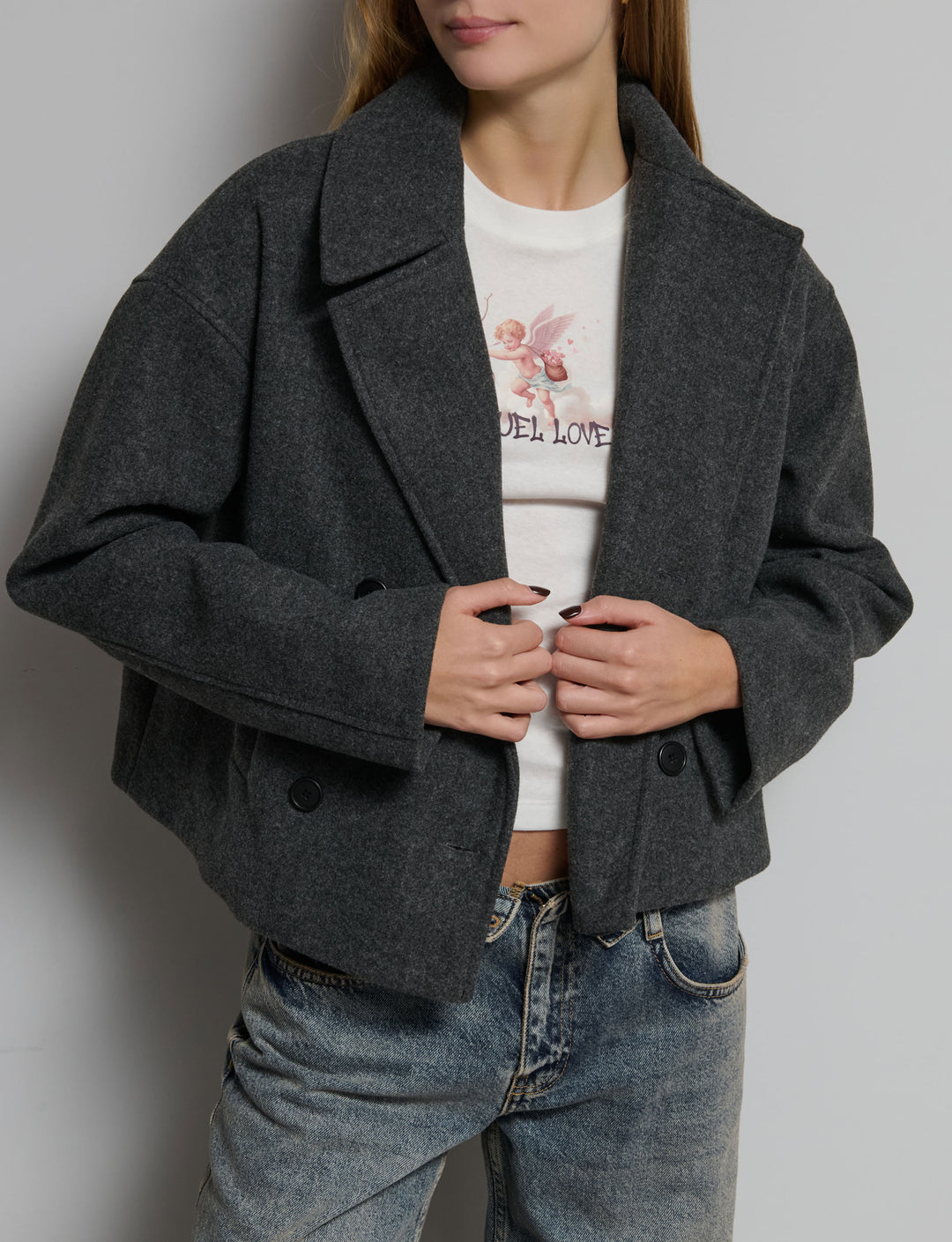 Cappotto corto doppio-petto