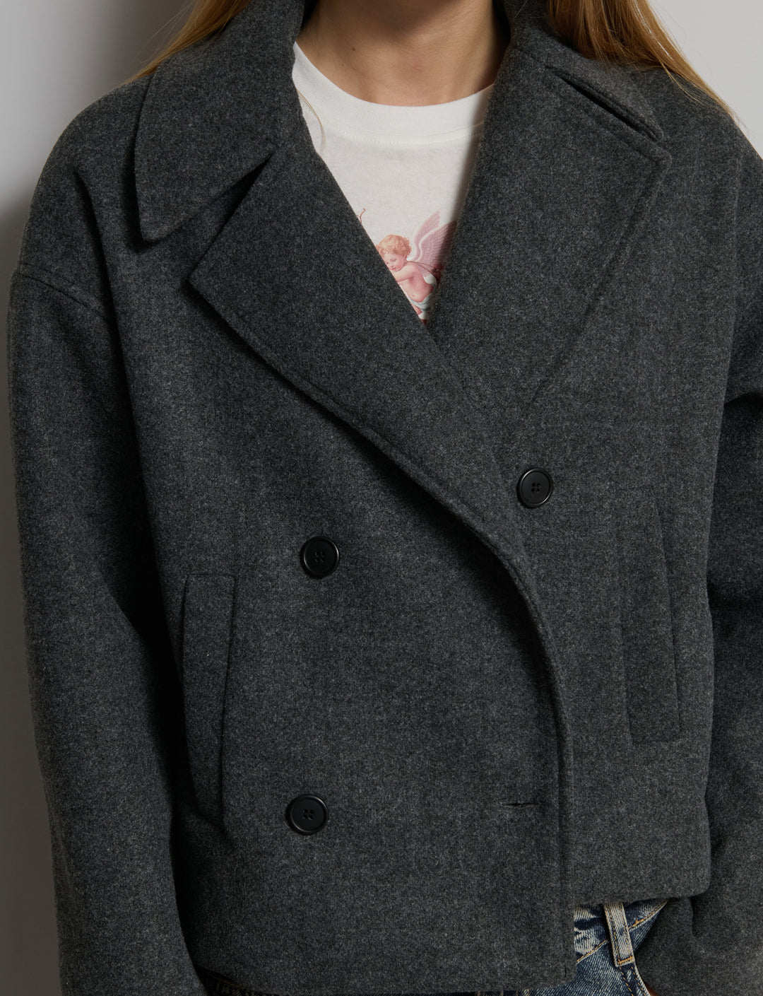 Cappotto corto doppio-petto