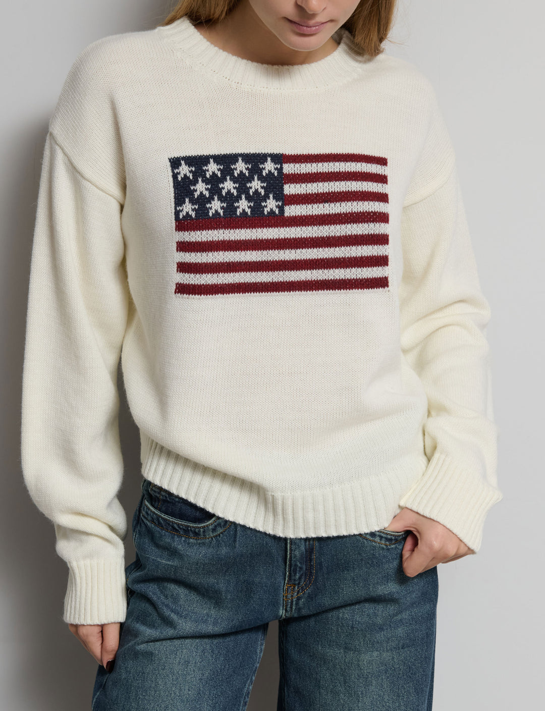 Maglione intarsio bandiera