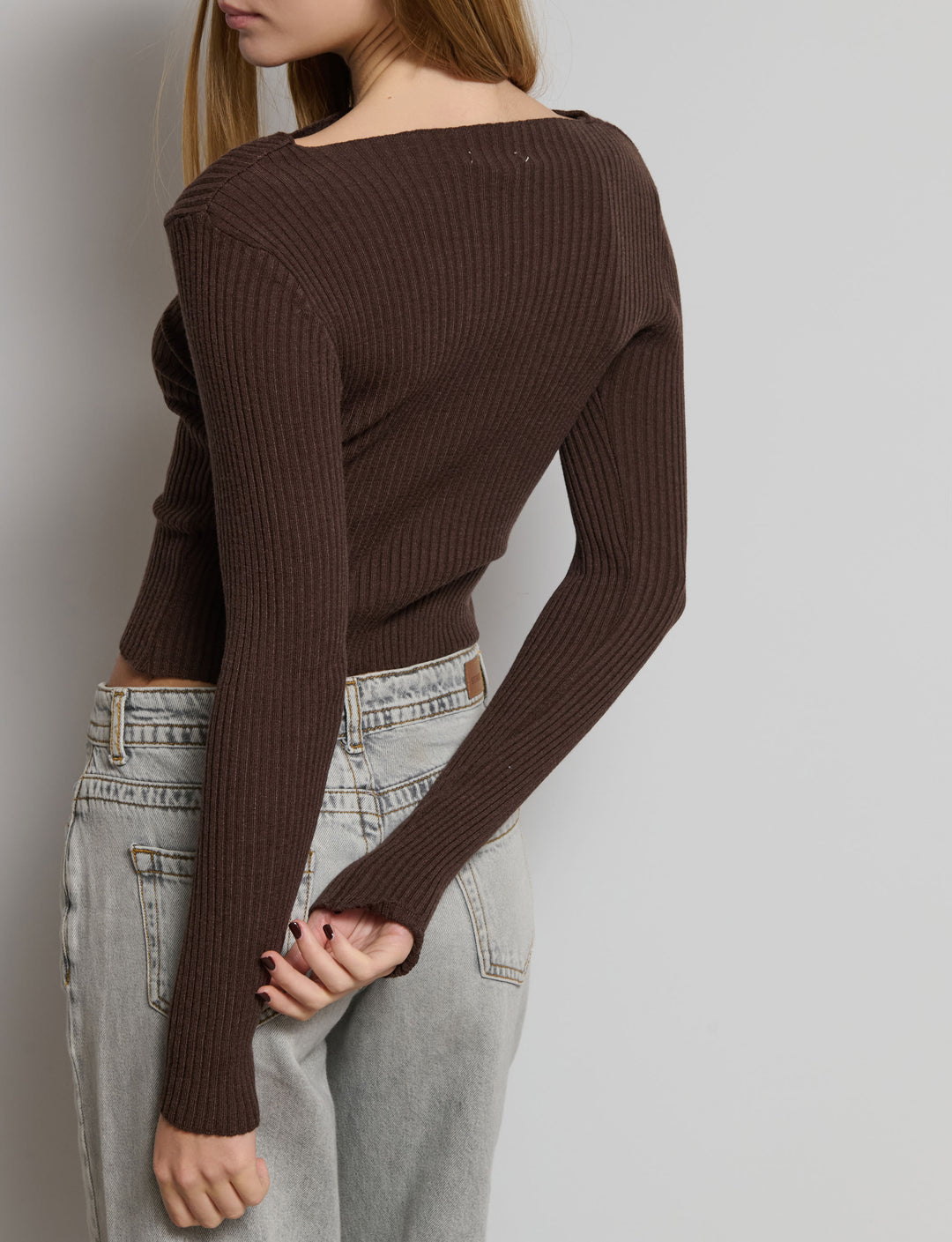 Maglia manica lunga a costine