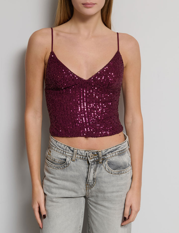 Top bralette in paillettes