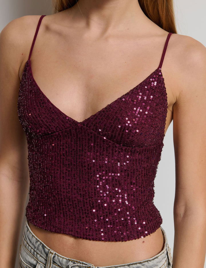 Top bralette in paillettes