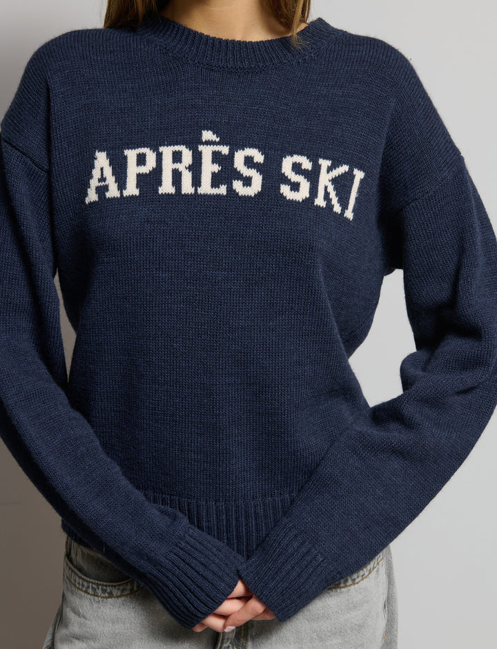 Maglione intarsio scritta