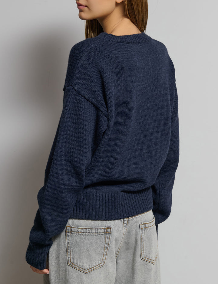 Maglione intarsio scritta