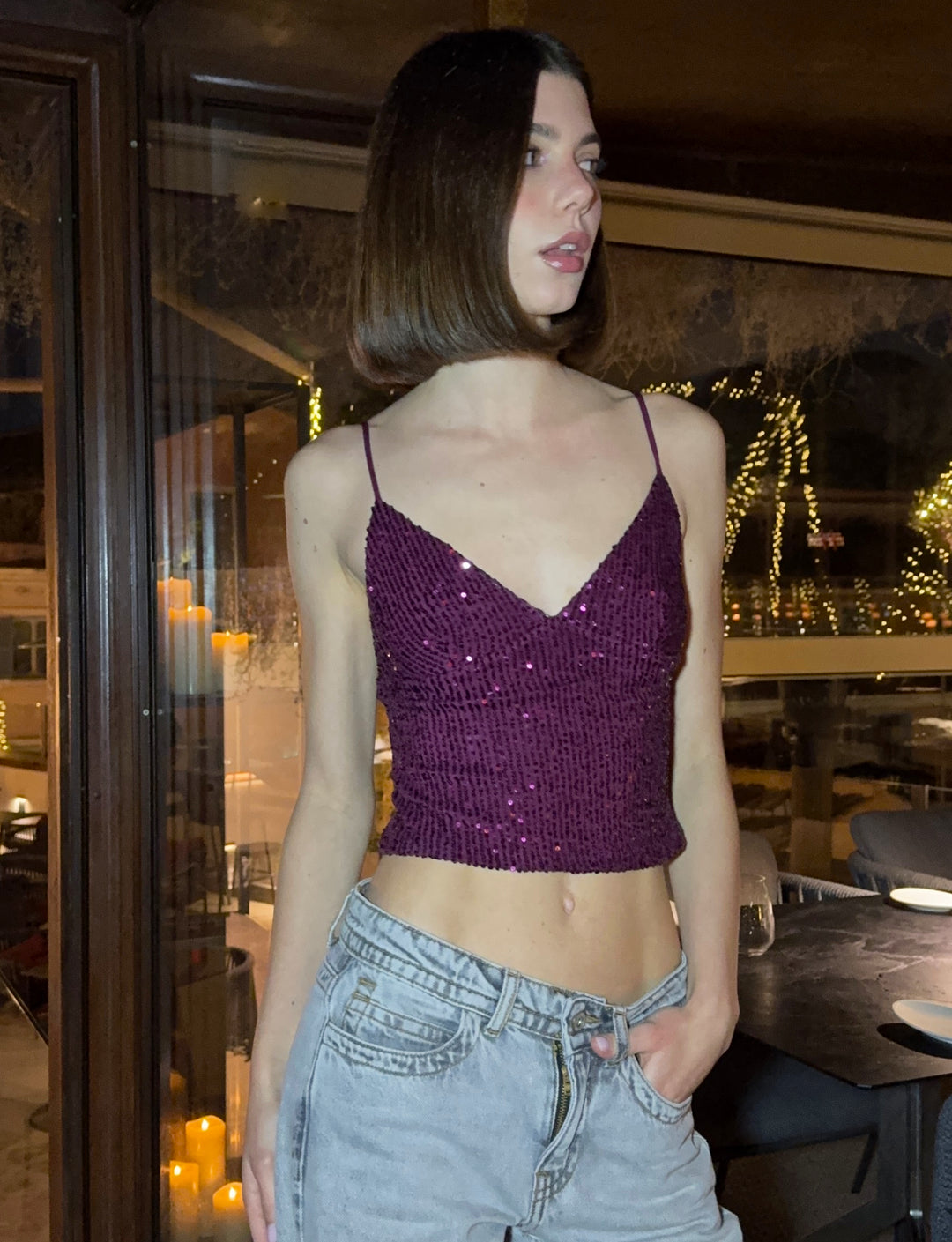 Top bralette in paillettes