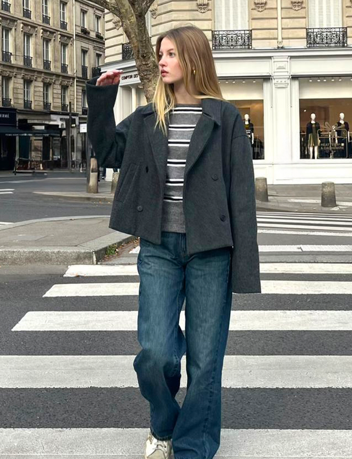 Cappotto corto doppio-petto