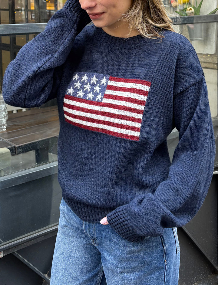 Maglione intarsio bandiera